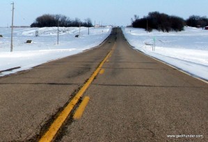 North Dakota Tempory Snow Fence Built from snow North Dakota Tempory Snow Fence Built from snow