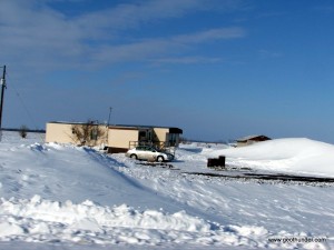 Monster snow drift in North Dakota Monster snow drift