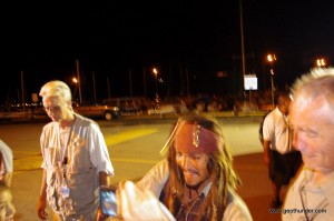 Johnny Depp Dressed as Jack Sparrow who seems to love his fans Johnny Depp Dressed as Jack Sparrow who seems to love his fans